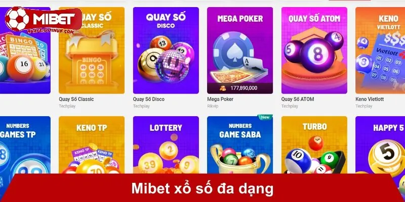 Mibet xổ số đa dạng
